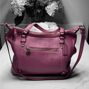 Coach Magenta Leather Shoulder Crossbody Bag